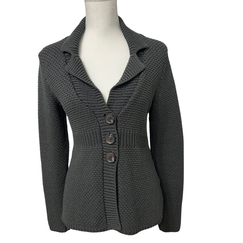 Boden Gray Knit Cardigan Sweater